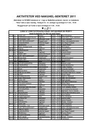 AKTIVITETER VED NAKUHEL-SENTERET 2011