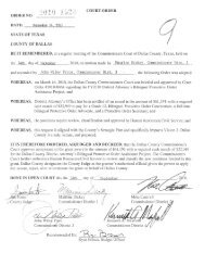COURT ORDER ORDER NO: COUNTY OF DALLAS BE
