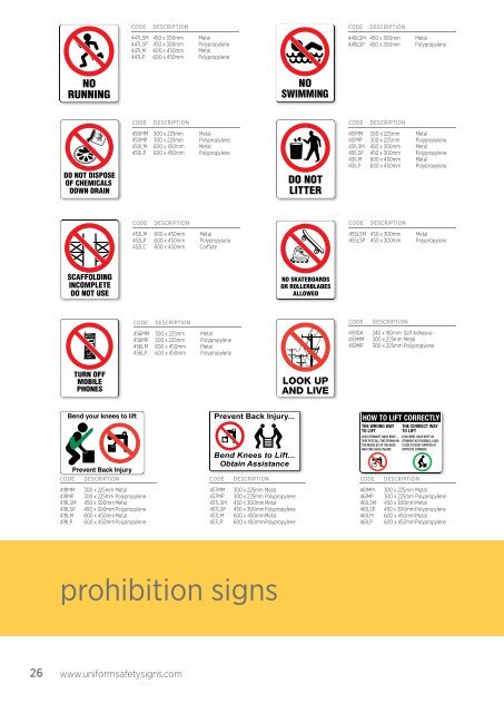 Download our current catalogue here. (27mb) - Uniform Safety Signs