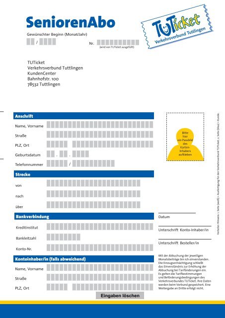 SeniorenAbo - TUTicket
