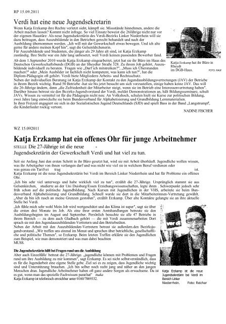 Katja Erzkamp hat ein offenes Ohr für junge ... - Verdi-lnr.de