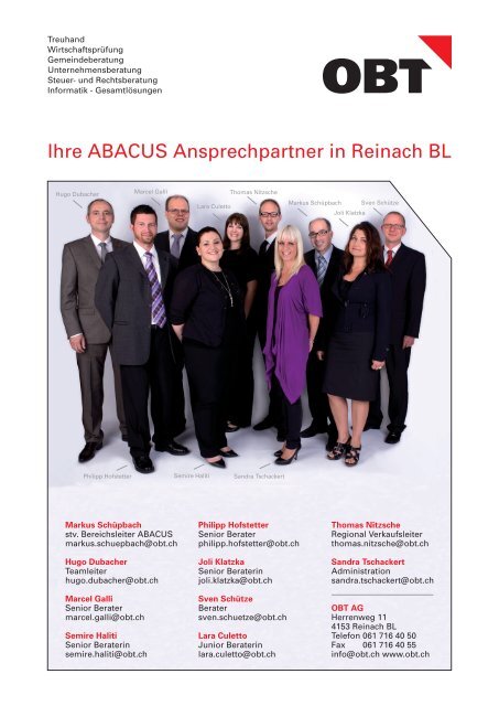 Ihre ABACUS Ansprechpartner in Reinach BL