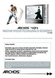 mAgyAr NyELVŰ FELHASZNÁLÓI KÉZIKÖNyV - Archos