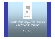 Caratterizzazione genetica e stabilità commerciale di probiotici - Aita