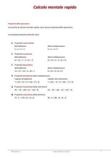 Calcolo mentale rapido - Mimmo Corrado