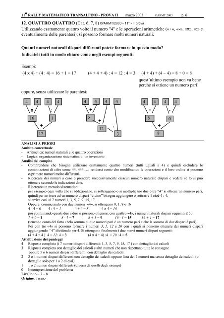 testi e analisi dei problemi - Dipartimento di Matematica