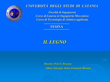 La struttura del legno - Dmfci - Università degli Studi di Catania