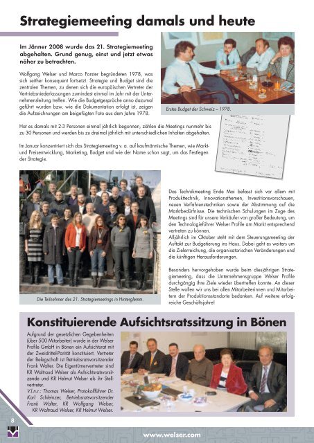 Querschnitt 2008 - Ausgabe 01 - Welser Profile AG