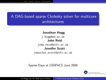 A DAG-based sparse Cholesky solver for multicore ... - cerfacs