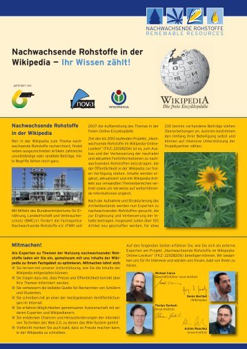 Nachwachsende Rohstoffe in der Wikipedia (PDF) - nova-Institut ...