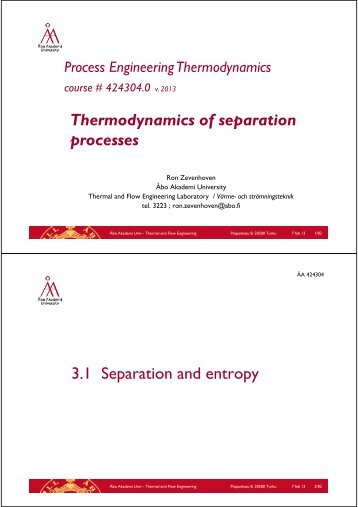 Thermodynamics of separation processes 3.1 ... - Åbo Akademi