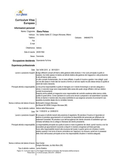 Curriculum (.PDF) - Istituto professionale Falck