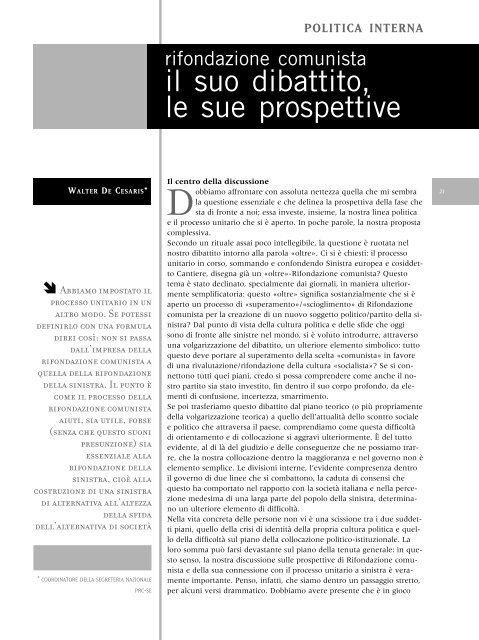 scarica il pdf della rivista - Essere Comunisti