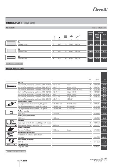 PREZZI 2012 - Eternit