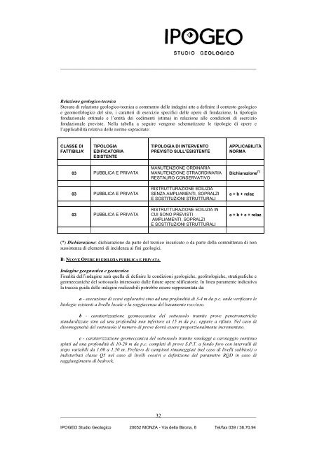 Relazione geologica - Comune di Valsecca