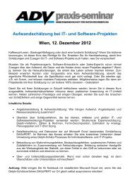 Aufwandschätzung bei IT- und Software-Projekten Wien, 12 ... - ADV