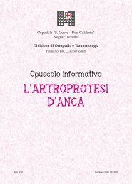 L'ARTROPROTESI D'ANCA - Ospedale Sacro Cuore Don Calabria