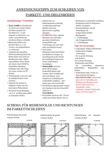 anwendungstipps zum schleifen von parkett - Verleihnix Nord