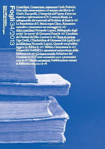 FOGLI 34 / 2013 (b) - Biblioteca Salita dei Frati