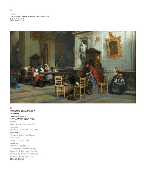 Fine American & European Paintings & Sculpture 12/02/12