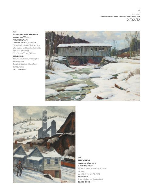 Fine American & European Paintings & Sculpture 12/02/12