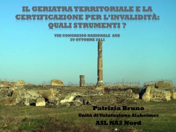 Il geriatra territoriale e la certificazione per l'invalidità : quali strumenti