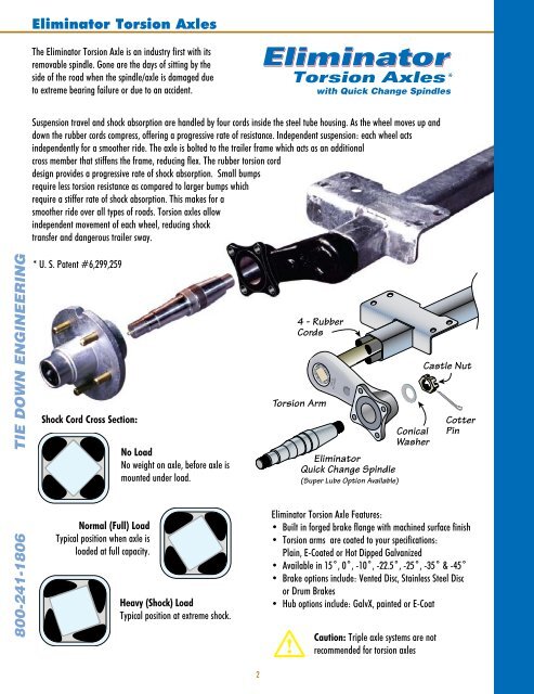 Eliminator Torsion Axles 800 241 1806 Tie Load Rite Trailers