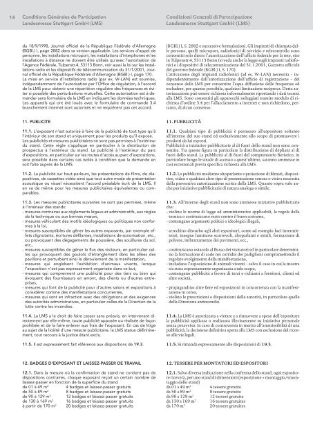 Conditions Générales de Participation Condizioni Generali di ...