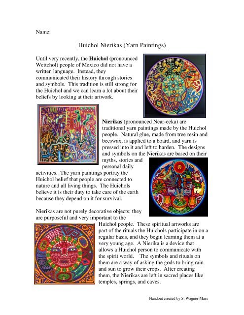 Huichol Nierikas (Yarn Paintings)