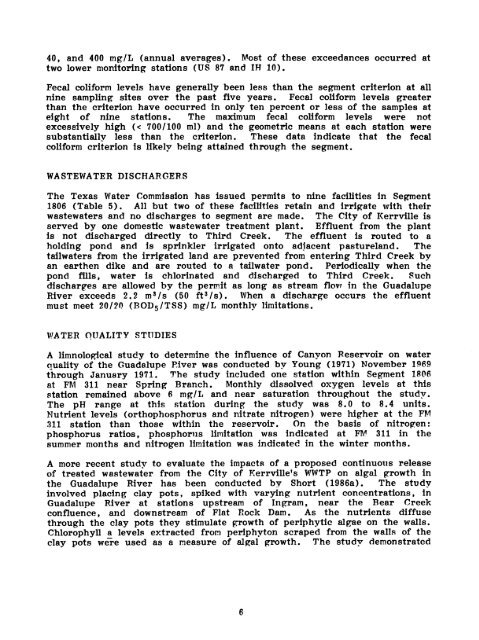 Intensive Survey of the Guadalupe River Segment 1806