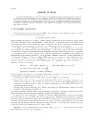 Assiomi Di Peano - Dipartimento di Matematica e Informatica