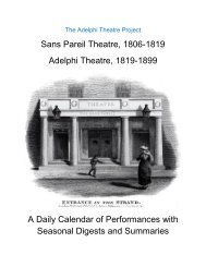 The Adelphi Theatre 1806-1900 Preface - University of ...