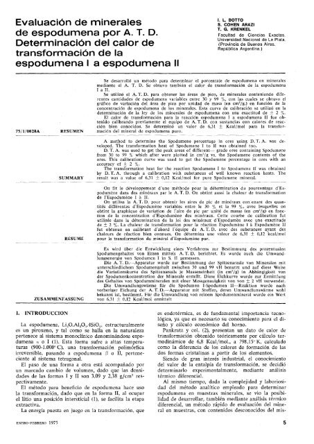 Evaluación de minerales de espodumena por ATD Determinación ...