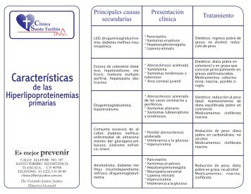 Hiperlipoproteinemias - Clinica Santo Toribio