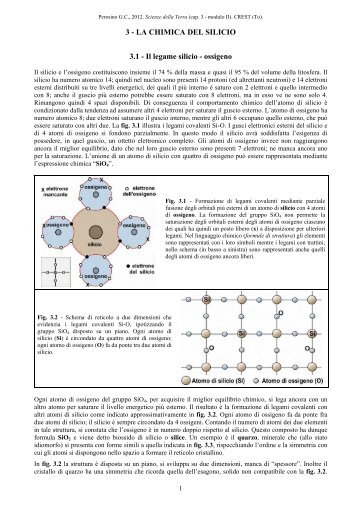LA CHIMICA DEL SILICIO 3.1 - Il legame silicio - ossigeno - C.R.E.S.T.