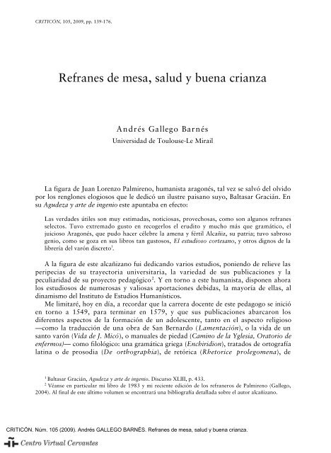 Refranes de mesa, salud y buena crianza