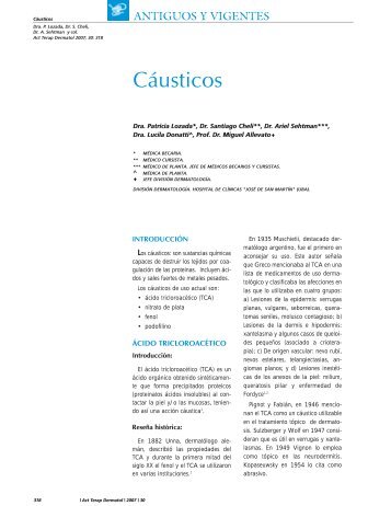 Cáusticos - Actualizaciones Terapeuticas Dermatologicas y Esteticas