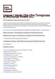 Lloguer i Venda Obis Ctra.Torregrossa 8 (Pol.Ronda ... - Dato Capital