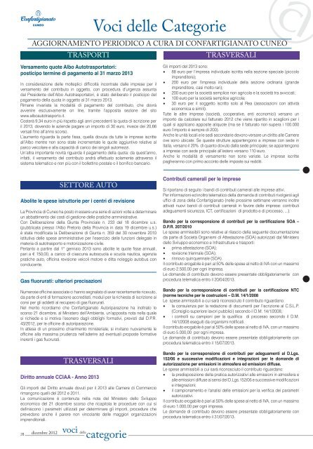 Scarica il PDF del giornale - Confartigianato Imprese Cuneo