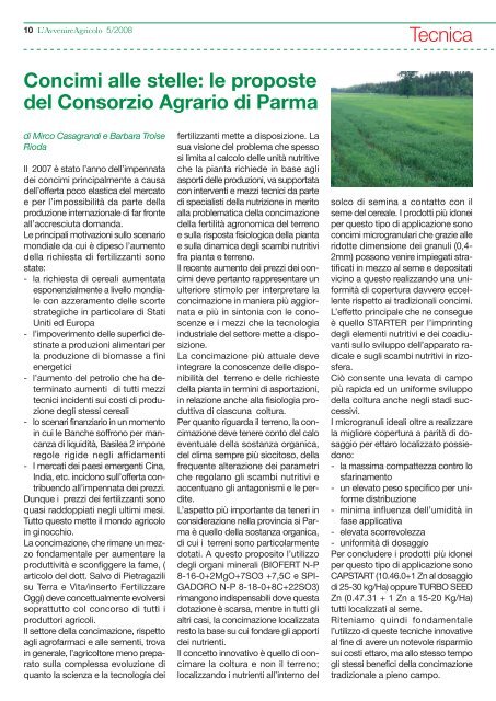 Dai Consorzi Agrari linfa per le imprese agricole - Consorzio Agrario ...