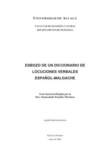 ESBOZO DE UN DICCIONARIO DE LOCUCIONES VERBALES ...