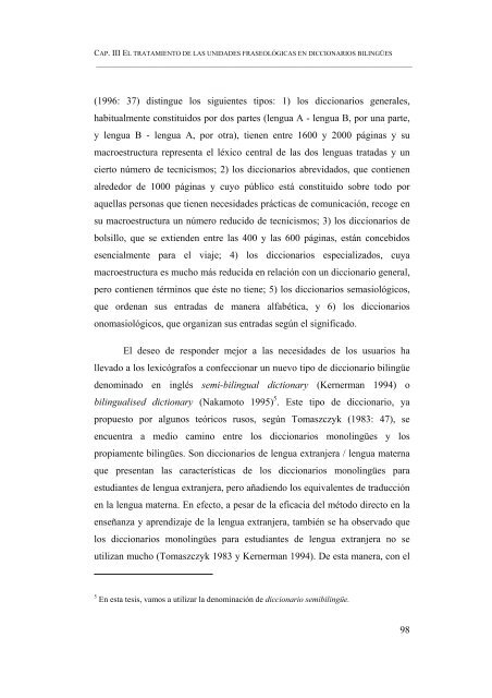 ESBOZO DE UN DICCIONARIO DE LOCUCIONES VERBALES ...