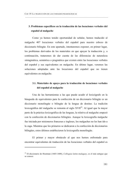 ESBOZO DE UN DICCIONARIO DE LOCUCIONES VERBALES ...