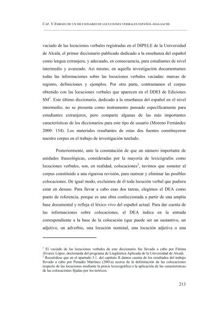 ESBOZO DE UN DICCIONARIO DE LOCUCIONES VERBALES ...