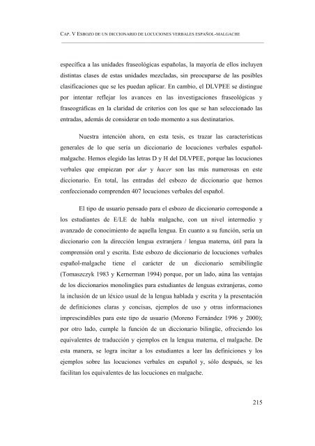 ESBOZO DE UN DICCIONARIO DE LOCUCIONES VERBALES ...