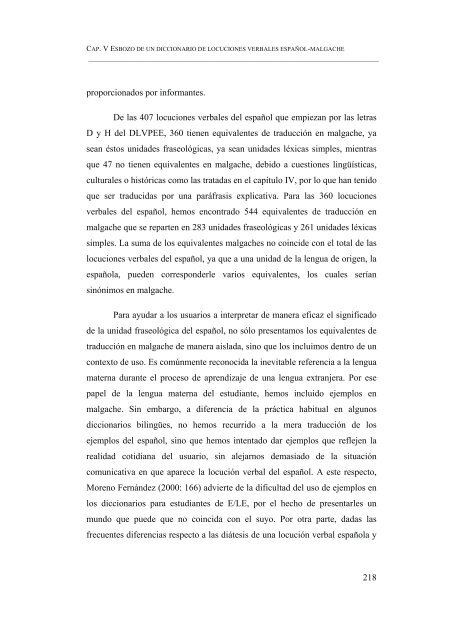 ESBOZO DE UN DICCIONARIO DE LOCUCIONES VERBALES ...