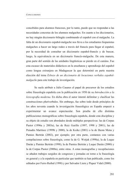 ESBOZO DE UN DICCIONARIO DE LOCUCIONES VERBALES ...