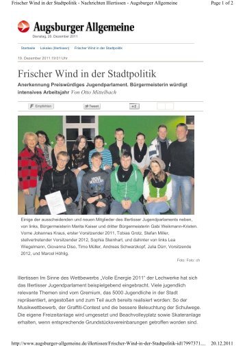 Frischer Wind in der Stadtpolitik - FW Illertissen