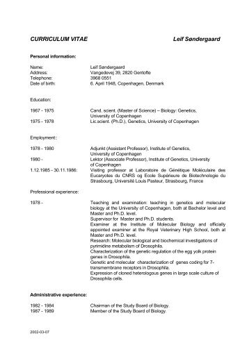 CV and publication list - JUBILE kinase