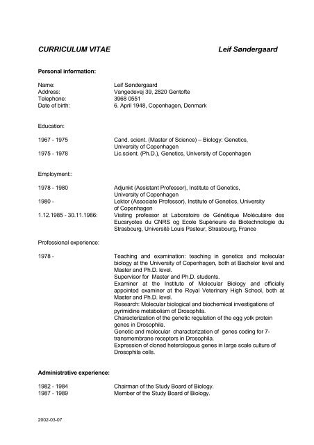 CV and publication list - JUBILE kinase